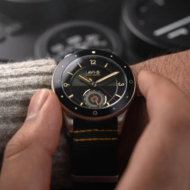 AVI-8 Flyboy Airmaster Sector Meca-Quartz Raven Black AV411201 Görsel 17