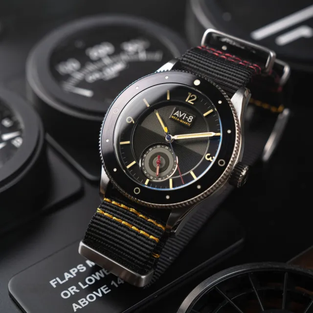 AVI-8 Flyboy Airmaster Sector Meca-Quartz Raven Black AV411201 Görsel 18