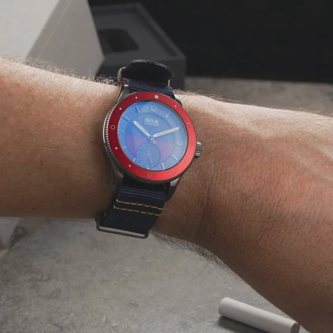 AVI-8 Flyboy Airmaster Sector Meca-Quartz Navy Blue AV411204 detay görseli 1