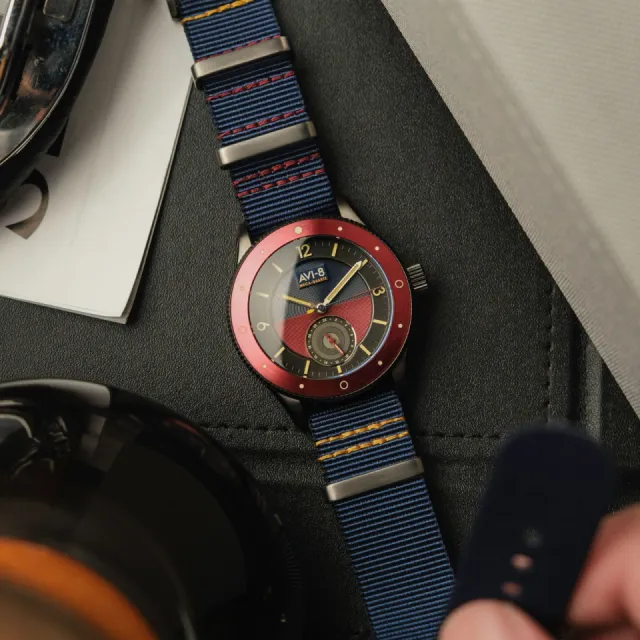 AVI-8 Flyboy Airmaster Sector Meca-Quartz Navy Blue AV411204 Görsel 12