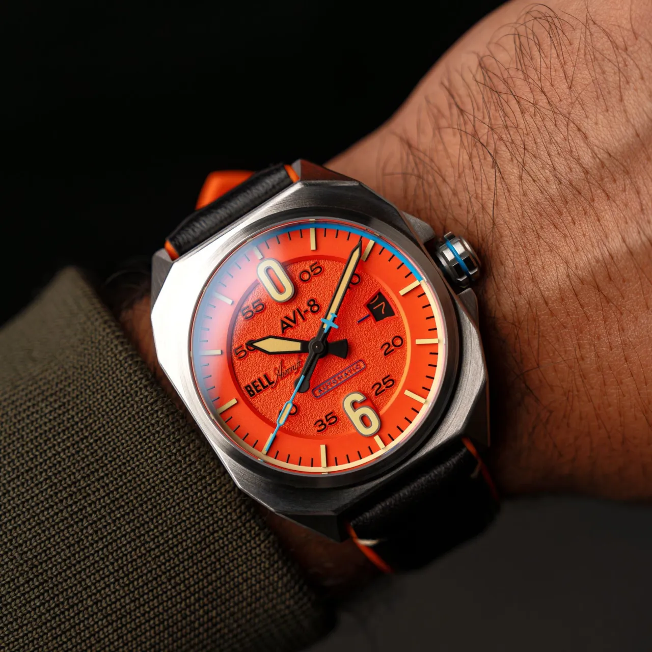 AVI-8 Bell X-1 Machbuster Automatic Retro Orange AV411502 detay görseli 2