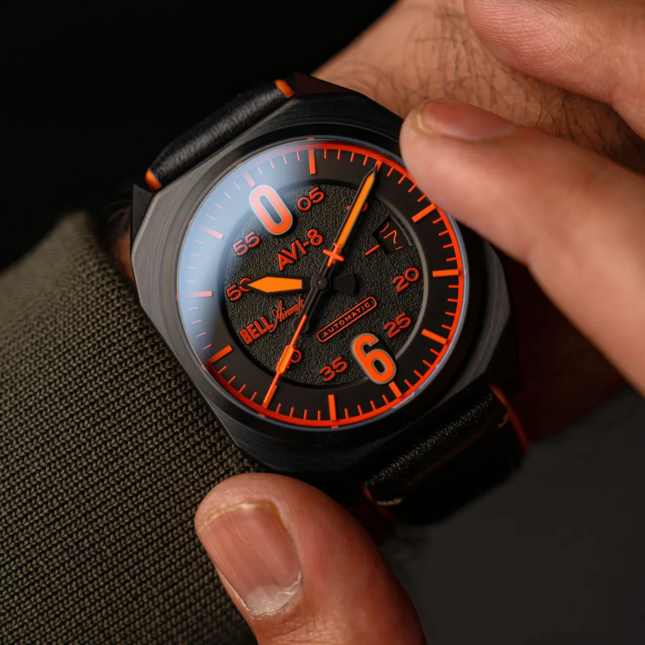 AVI-8 Bell X-1 Machbuster Automatic Black AV411504 detay görseli 5