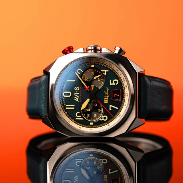 AVI-8 Bell X-1 Machbuster Chronograph Aviation Blue AV411801 Görsel 5