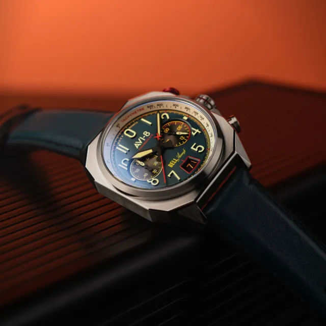 AVI-8 Bell X-1 Machbuster Chronograph Aviation Blue AV411801 Görsel 7