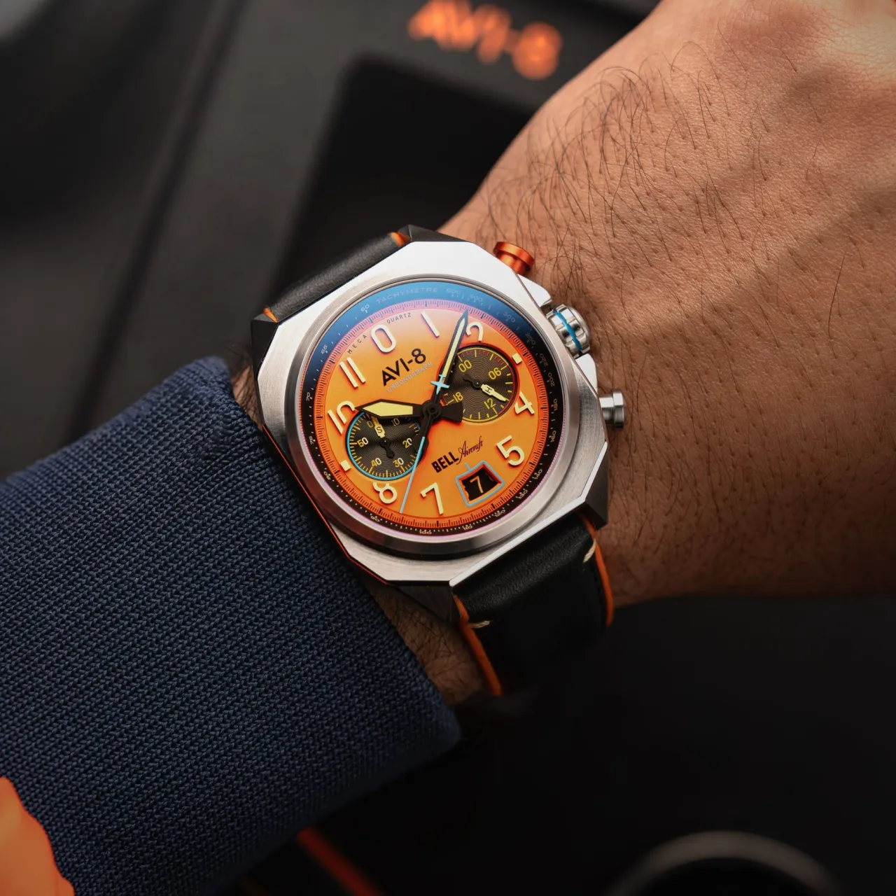 AVI-8 Bell X-1 Machbuster Chronograph Rusty Orange AV411802 detay görseli 2