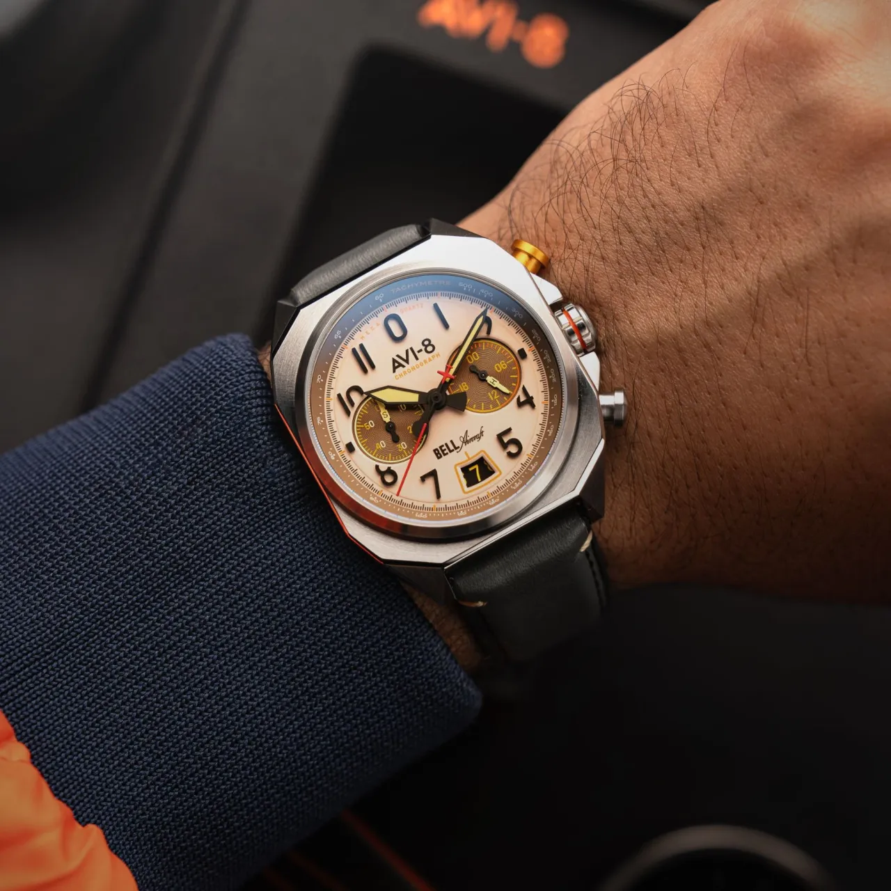 AVI-8 Bell X-1 Machbuster Chronograph Camel Brown AV411803 detay görseli 2