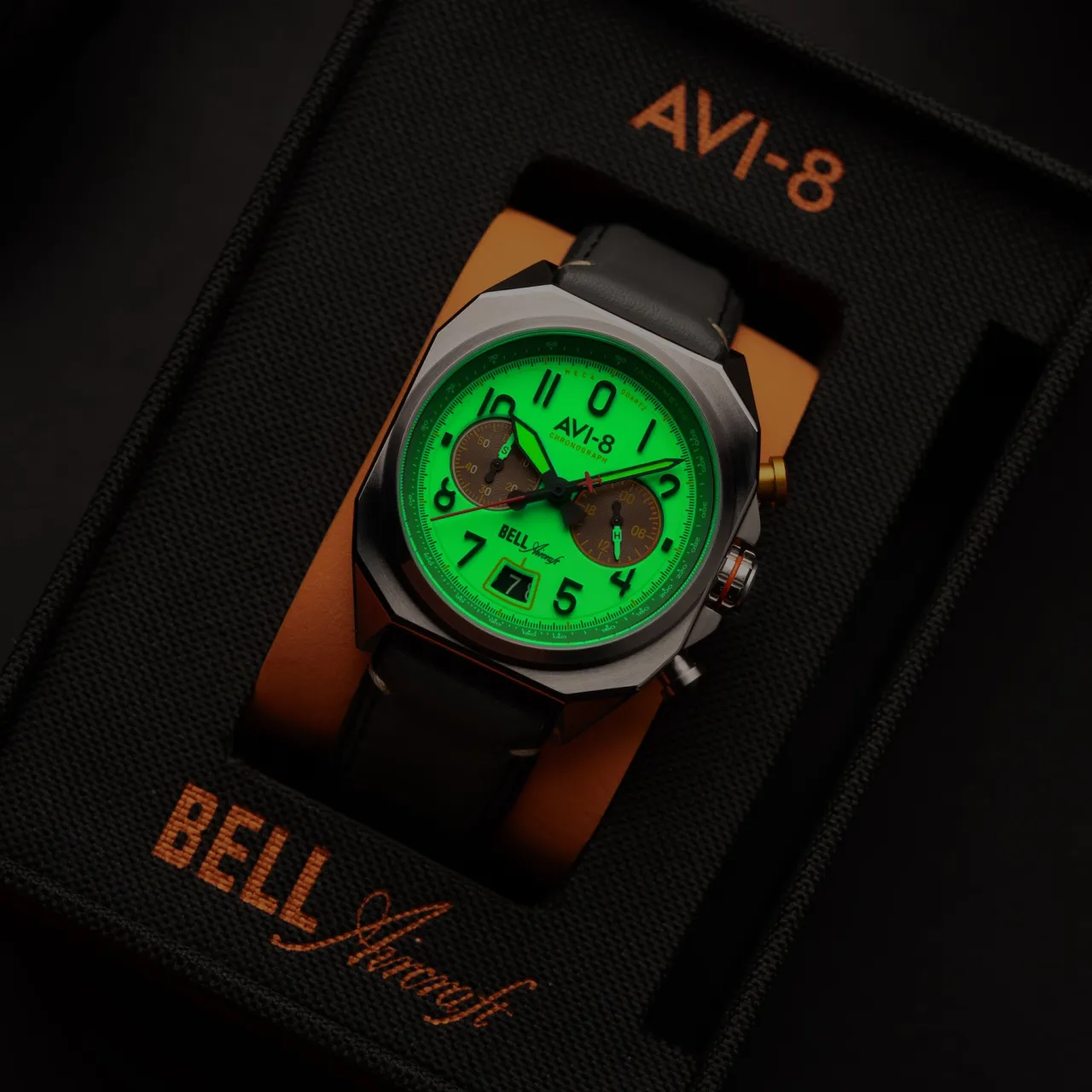 AVI-8 Bell X-1 Machbuster Chronograph Camel Brown AV411803 detay görseli 3