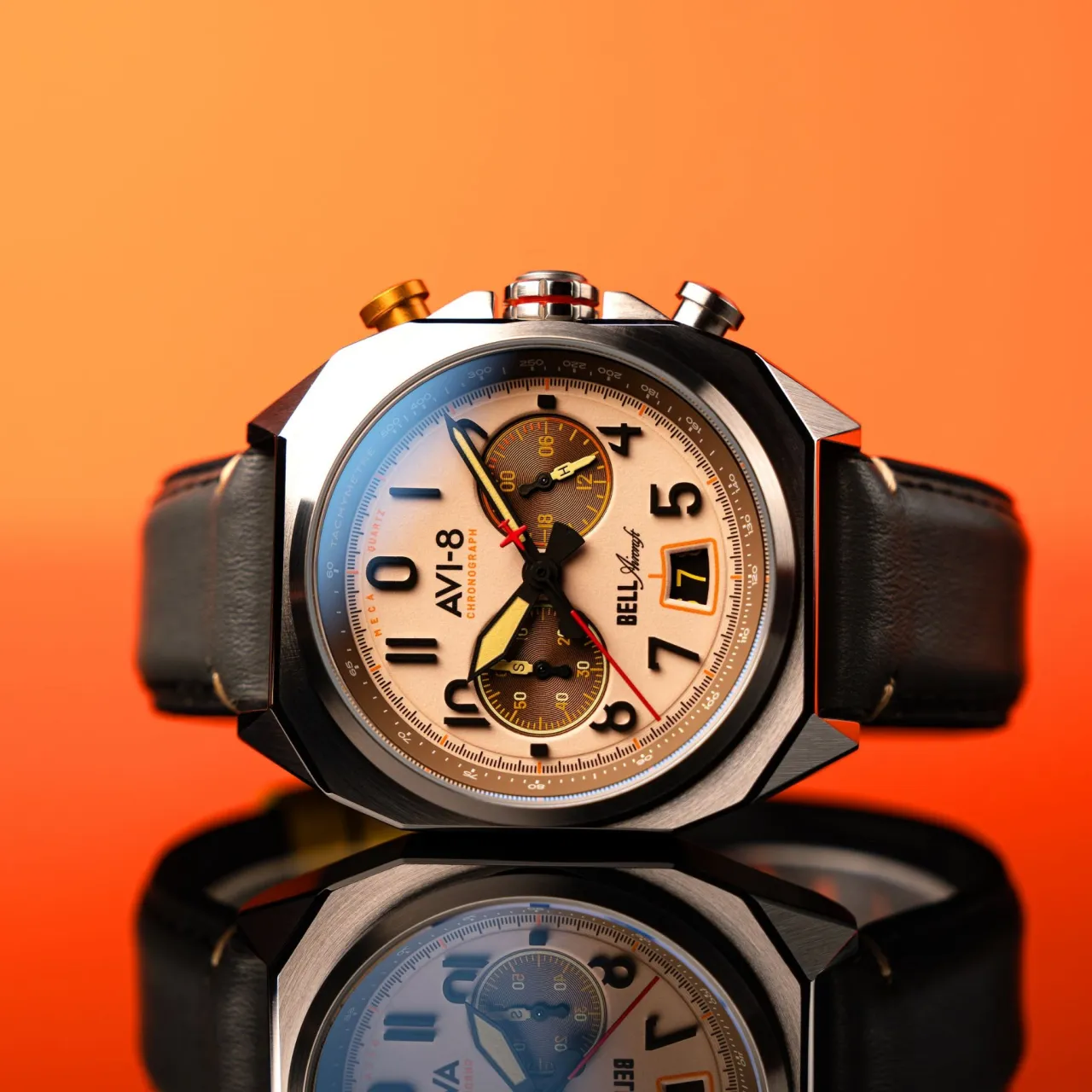 AVI-8 Bell X-1 Machbuster Chronograph Camel Brown AV411803 detay görseli 4