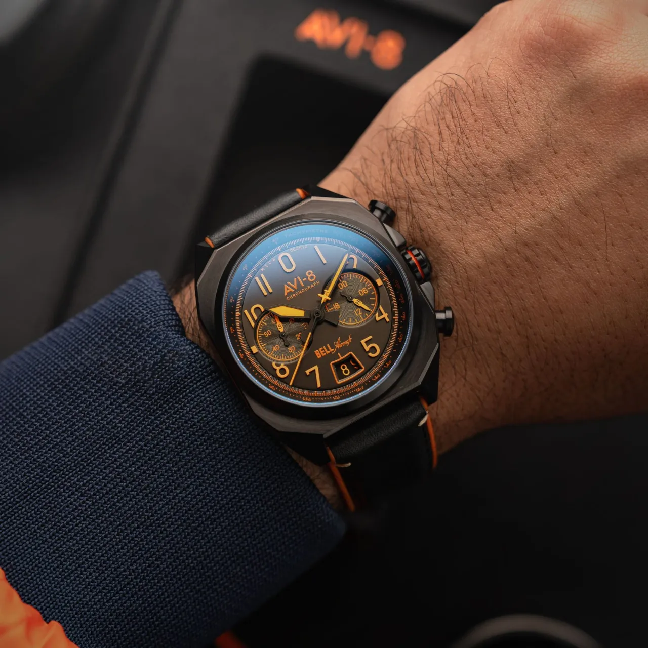 AVI-8 Bell X-1 Machbuster Chronograph Super Sonic Black AV411804 detay görseli 2
