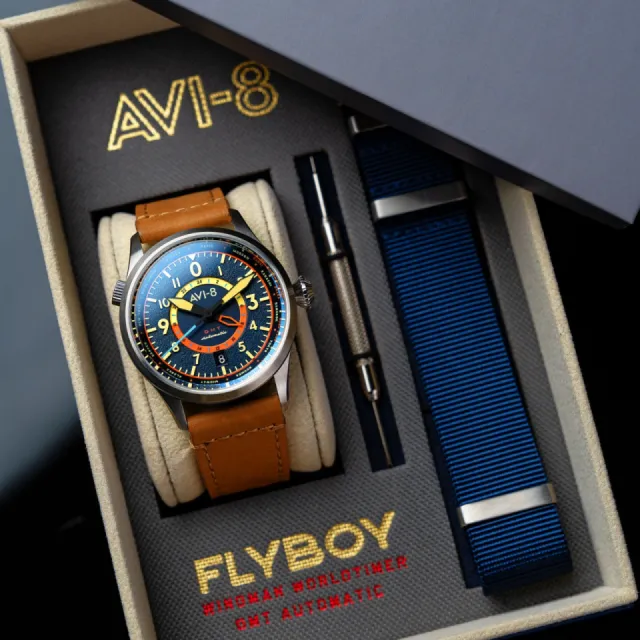 AVI-8 Flyboy Wingman Worldtimer GMT Automatic Blue AV412001 Görsel 7