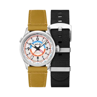 AVI-8 Flyboy Wingman Worldtimer GMT Automatic Sand Green AV412002