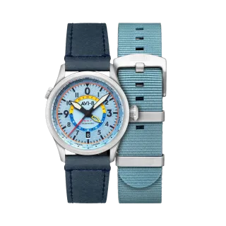 AVI-8 Flyboy Wingman Worldtimer GMT Automatic Blue AV412003