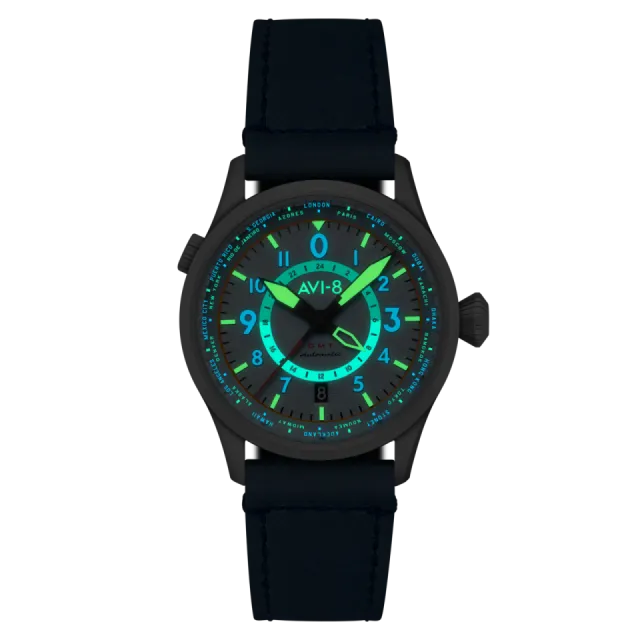 AVI-8 Flyboy Wingman Worldtimer GMT Automatic Blue AV412003 Görsel 4