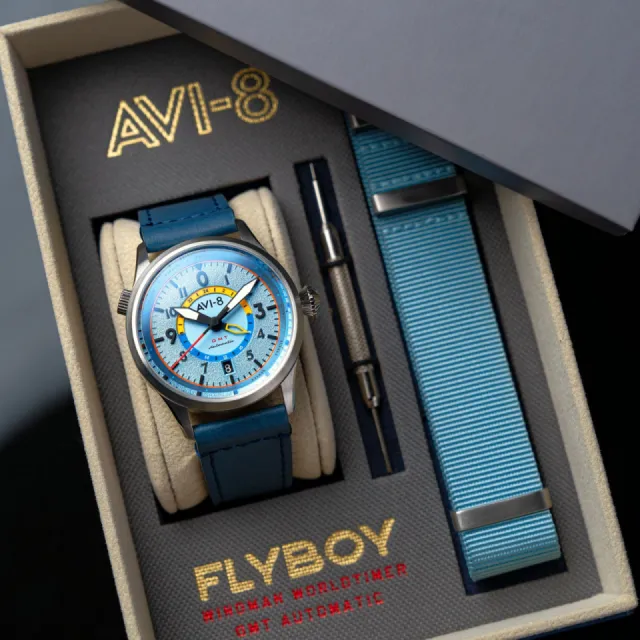 AVI-8 Flyboy Wingman Worldtimer GMT Automatic Blue AV412003 Görsel 7
