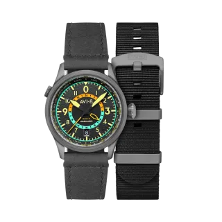 AVI-8 Flyboy Wingman Worldtimer GMT Automatic Tropical Grey AV412004
