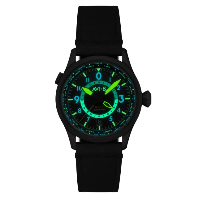 AVI-8 Flyboy Wingman Worldtimer GMT Automatic Tropical Grey AV412004 Görsel 4