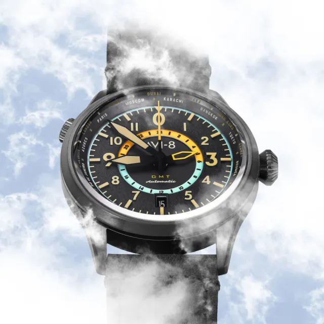 AVI-8 Flyboy Wingman Worldtimer GMT Automatic Tropical Grey AV412004 Görsel 7