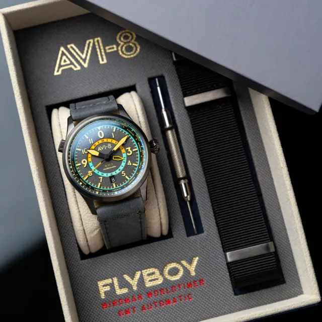 AVI-8 Flyboy Wingman Worldtimer GMT Automatic Tropical Grey AV412004 Görsel 10