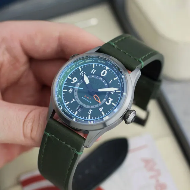 AVI-8 Flyboy Wingman Worldtimer GMT Automatic Green AV412005 Görsel 14