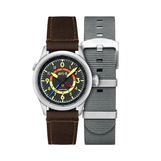 AVI-8 Flyboy Wingman Worldtimer GMT Automatic Viper Black AV412006