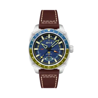 AVI-8 Hawker Hunter Atlas GMT Automatic Blue AV4122