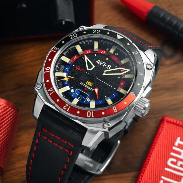 AVI-8 Hawker Hunter Atlas GMT Automatic Black AV412201 Görsel 9