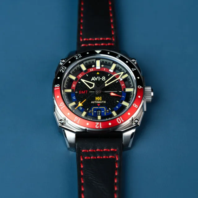 AVI-8 Hawker Hunter Atlas GMT Automatic Black AV412201 Görsel 10