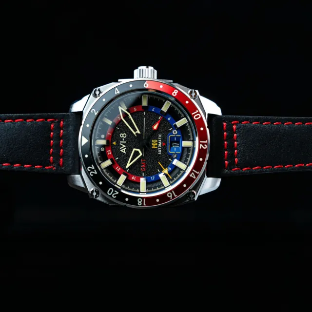 AVI-8 Hawker Hunter Atlas GMT Automatic Black AV412201 Görsel 13