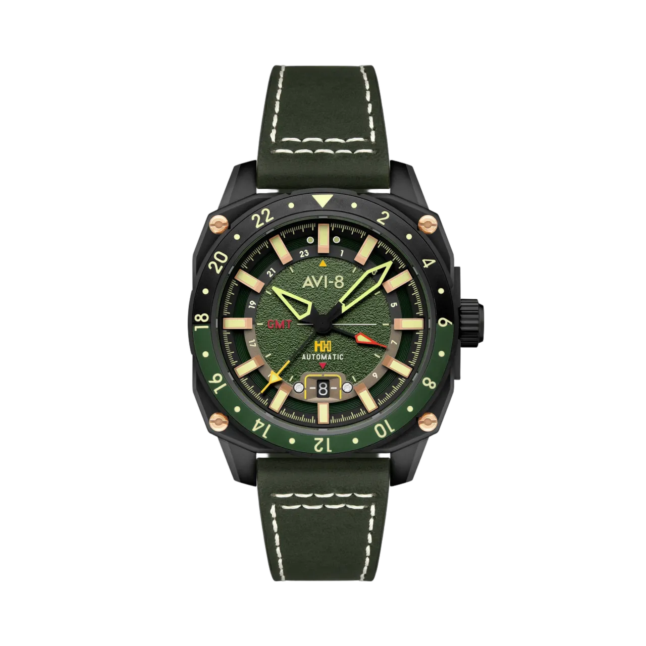 AVI-8 Hawker Hunter Atlas GMT Automatic Yeşil AV412203
