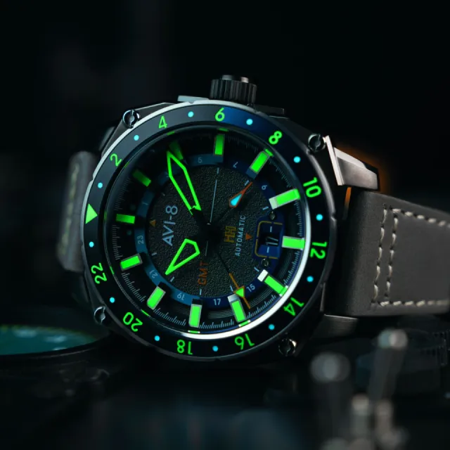 AVI-8 Hawker Hunter Atlas GMT Automatic Grey AV412204 Görsel 5