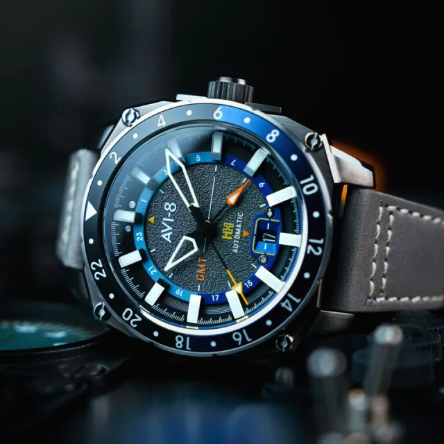 AVI-8 Hawker Hunter Atlas GMT Automatic Grey AV412204 Görsel 7