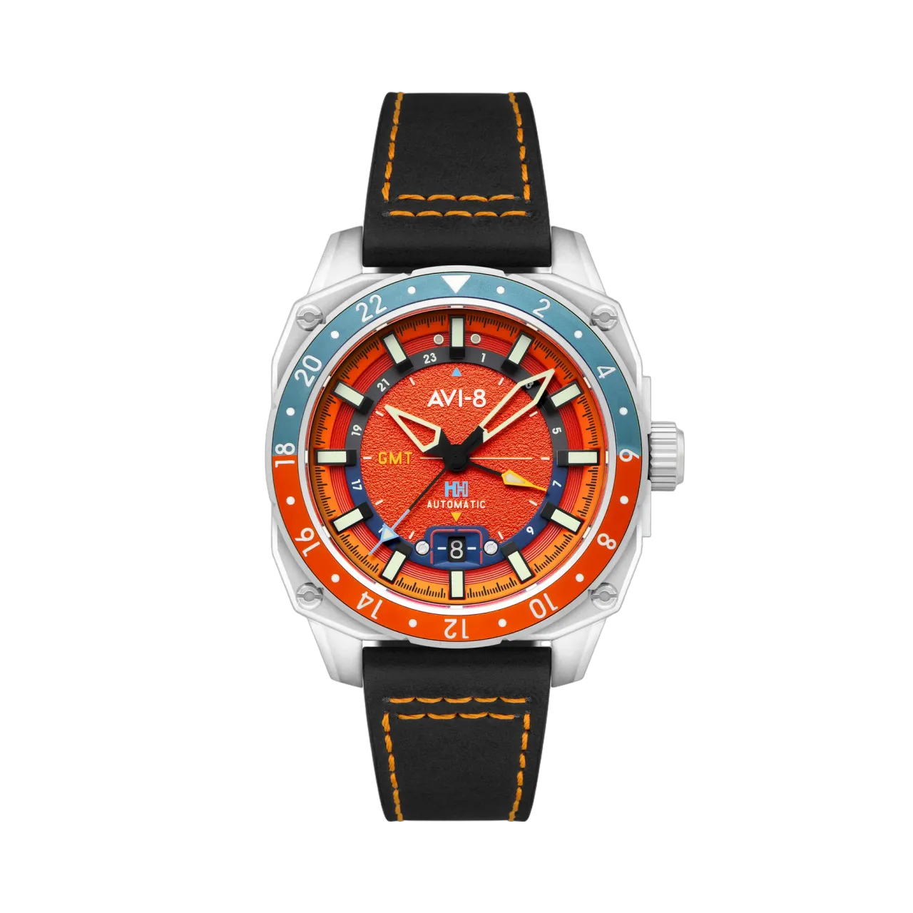 AVI-8 Hawker Hunter Atlas GMT Automatic Orangish Red AV412206