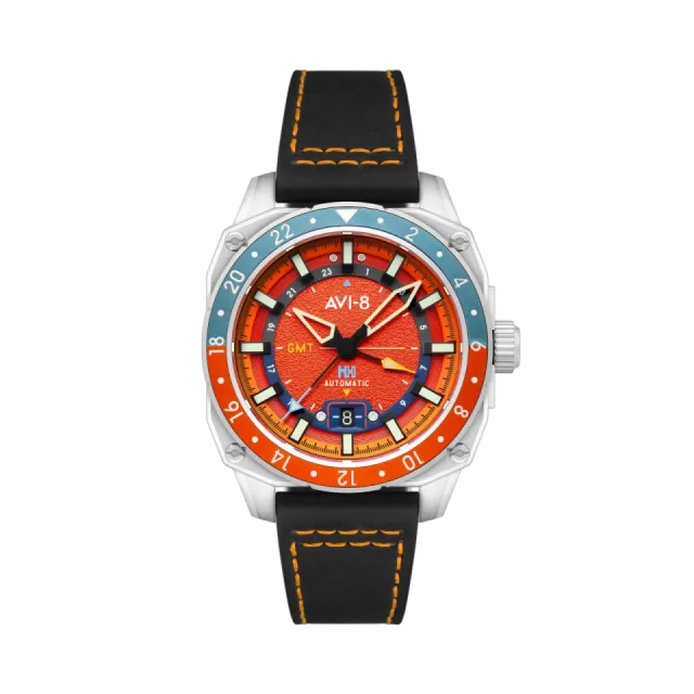 AVI-8 Hawker Hunter Atlas GMT Automatic Orangish Red AV412206 Görsel 1