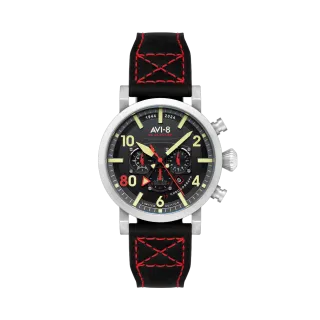 AVI-8 Dambuster Operation Catechism 80th Dual Time Chronograph Limited Edition Bomber Black AV412401