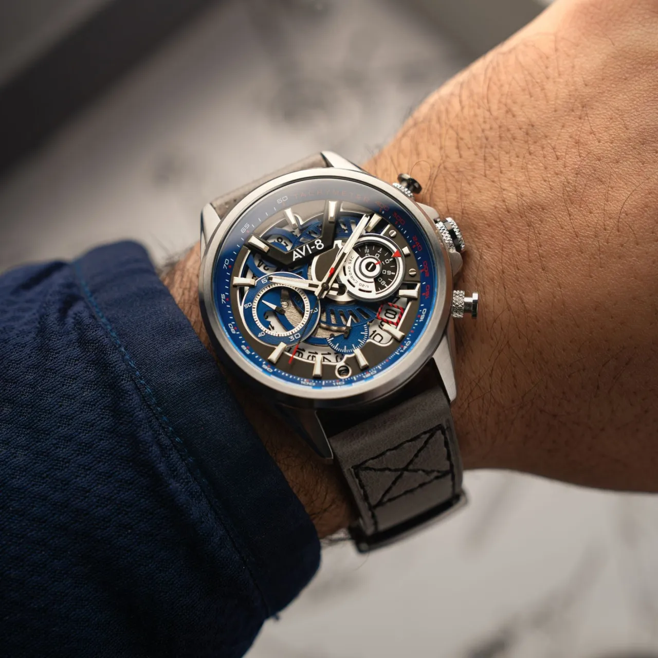 AVI-8 Hawker Harrier Matador Chronograph Slate Blue AV412503 detay görseli 2