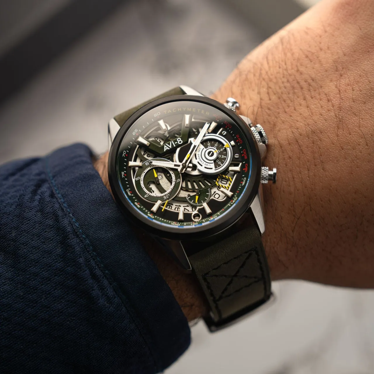 AVI-8 Hawker Harrier Matador Chronograph Viper Green AV412504 detay görseli 2