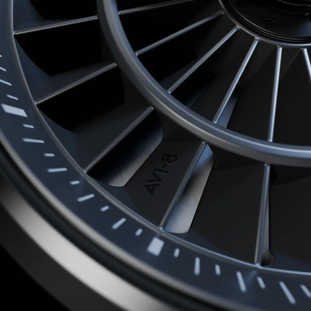 AVI-8 Hawker Harrier Pegasus Otomatik Piston Black AV412701 detay görseli 4