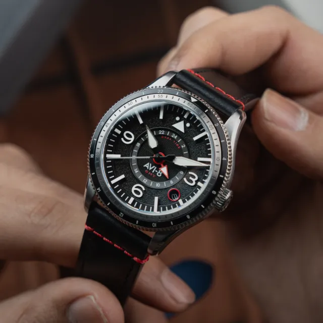 AVI-8 Flyboy Airmaster GMT Automatic Black AV412801 Görsel 8