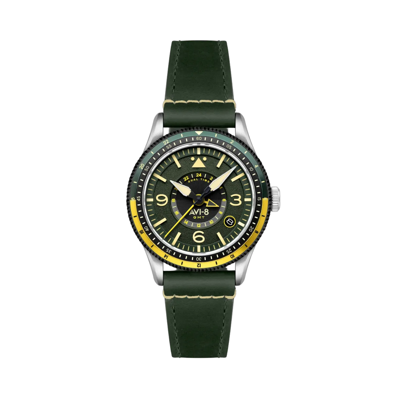 AVI-8 Flyboy Airmaster GMT Automatic Fuselage Green AV412803