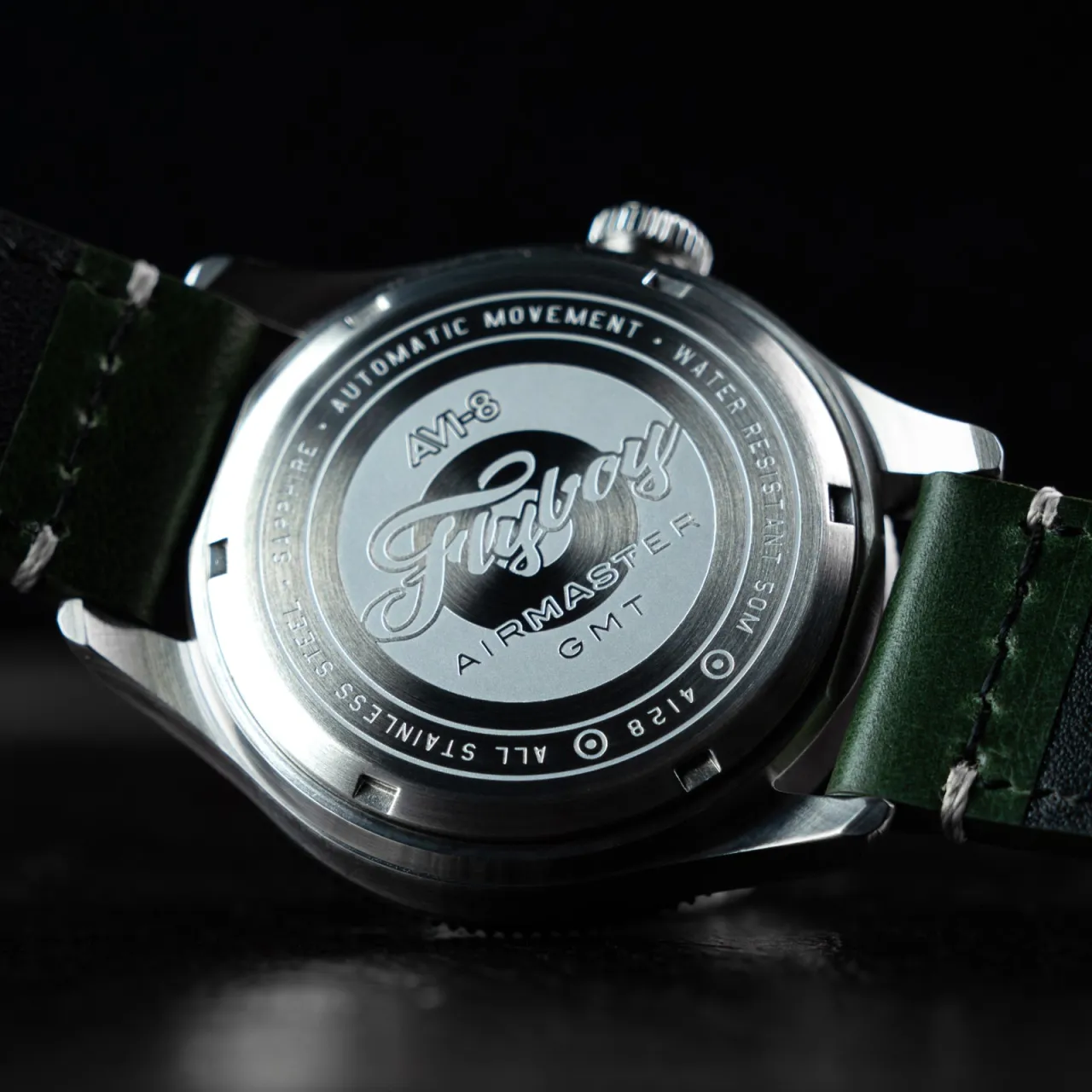 AVI-8 Flyboy Airmaster GMT Automatic Fuselage Green AV412803 detay görseli 5