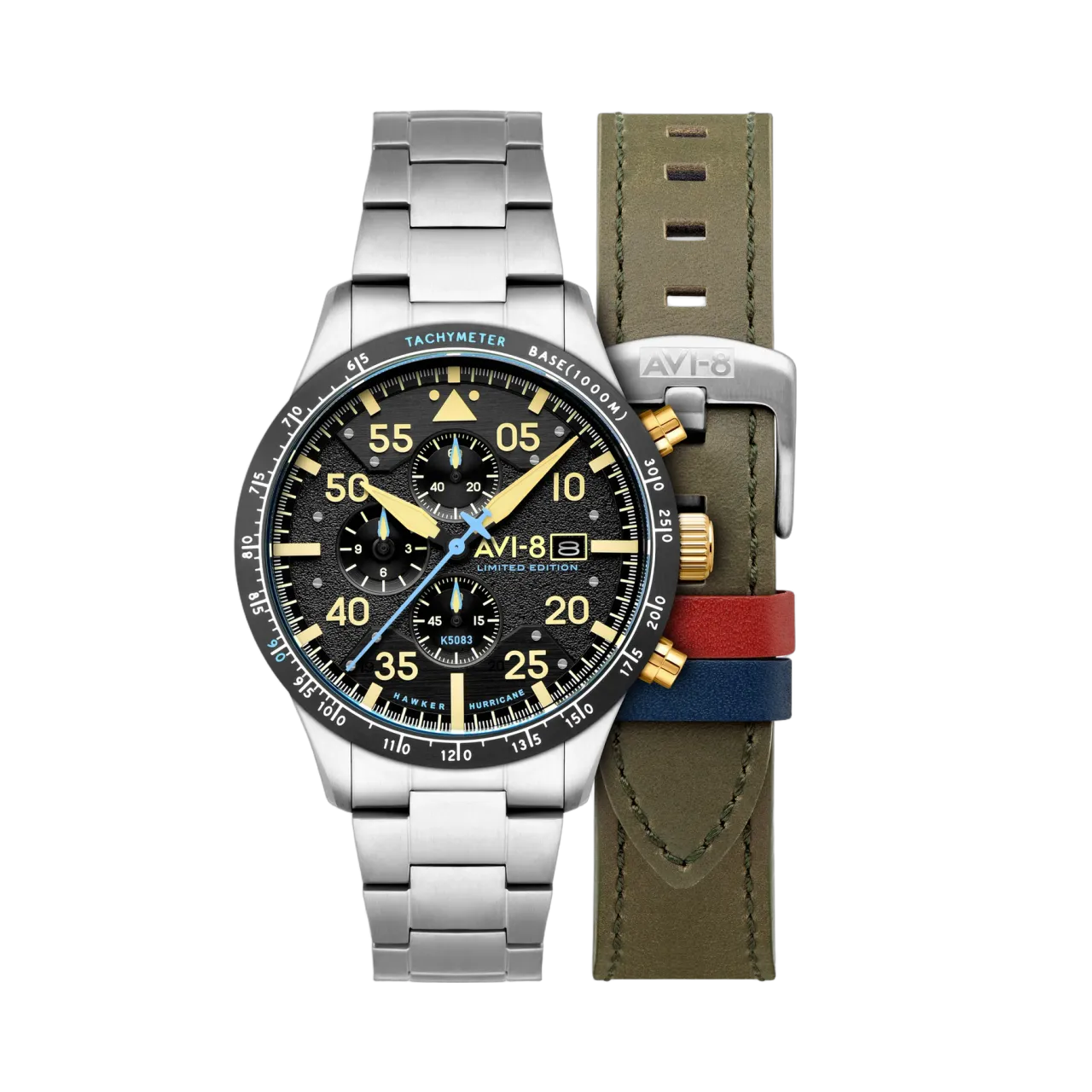 AVI-8 Hawker Hurricane 90th Anniversary Chronograph Limited Edition Thunder Black AV413011