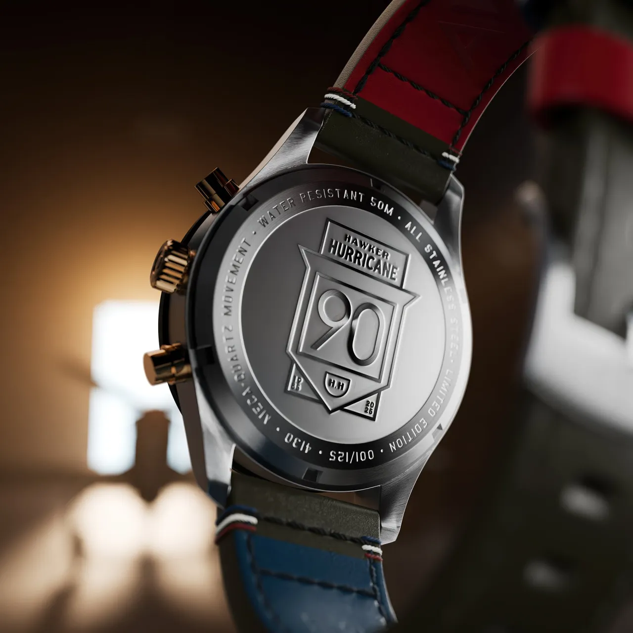 AVI-8 Hawker Hurricane 90th Anniversary Chronograph Limited Edition Thunder Black AV413011 detay görseli 5