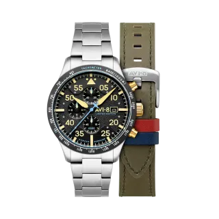 AVI-8 Hawker Hurricane 90th Anniversary Chronograph Limited Edition Thunder Black AV413011