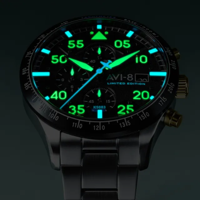 AVI-8 Hawker Hurricane 90th Anniversary Chronograph Limited Edition Thunder Black AV413011 Görsel 7