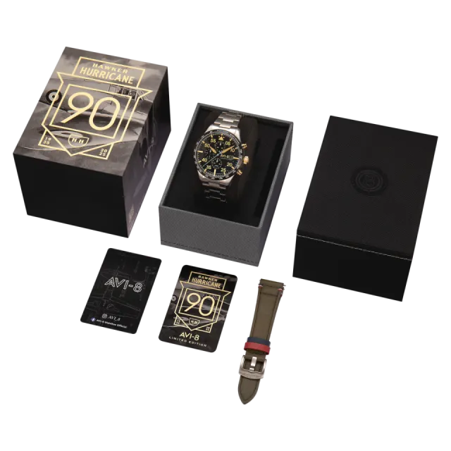 AVI-8 Hawker Hurricane 90th Anniversary Chronograph Limited Edition Thunder Black AV413011 Görsel 8