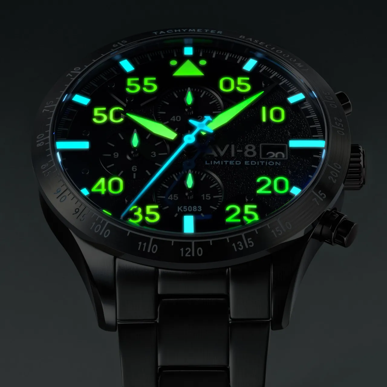 AVI-8 Hawker Hurricane 90th Anniversary Chronograph Limited Edition Hangar Grey AV413044 detay görseli 4