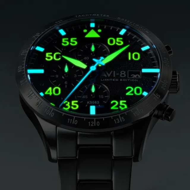 AVI-8 Hawker Hurricane 90th Anniversary Chronograph Limited Edition Hangar Grey AV413044 Görsel 5