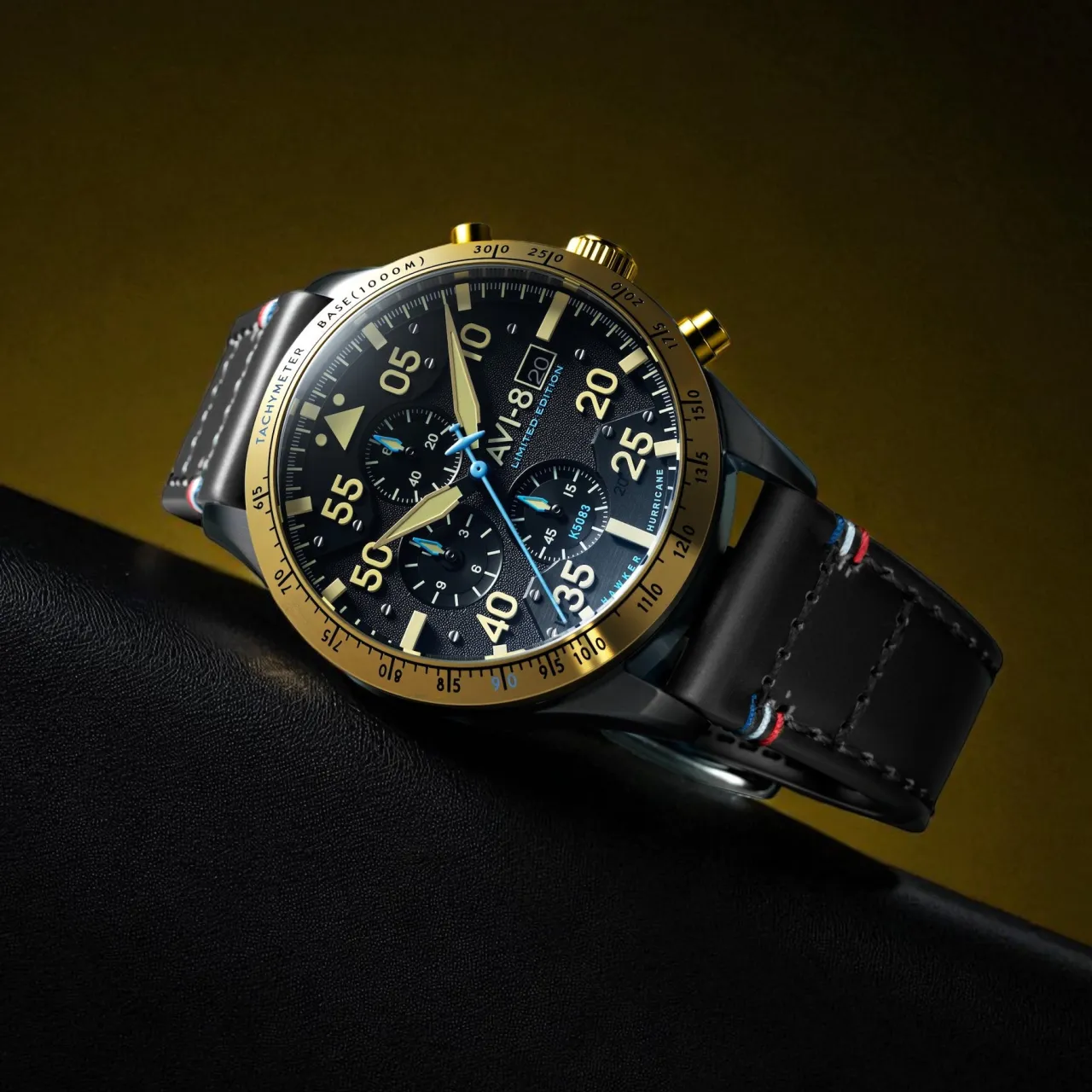 AVI-8 Hawker Hurricane 90th Anniversary Chronograph Limited Edition Altitude Black AV413055 detay görseli 3