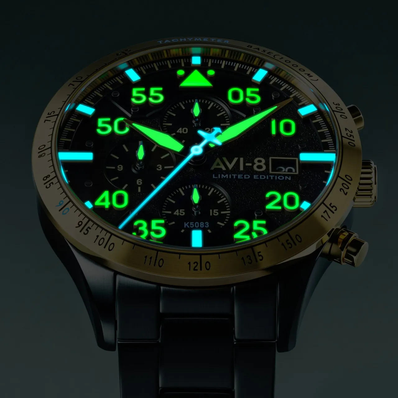 AVI-8 Hawker Hurricane 90th Anniversary Chronograph Limited Edition Altitude Black AV413055 detay görseli 4