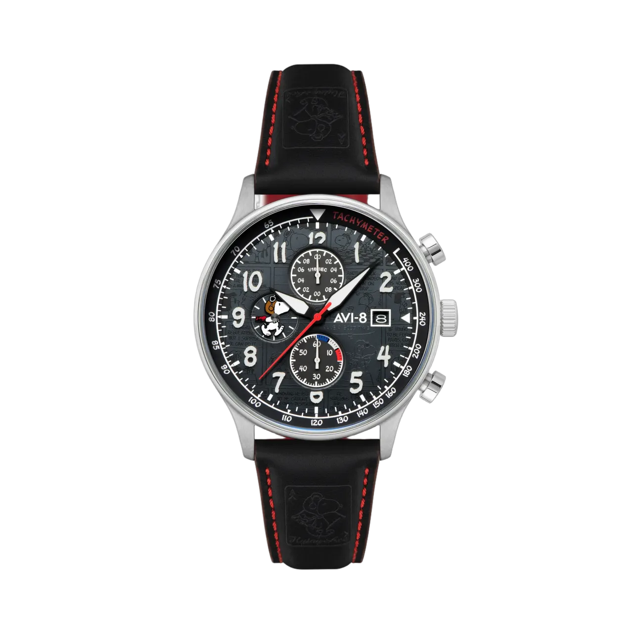 AVI-8 Hawker Hurricane Classic Chronograph Peanuts Snoopy Flying Ace Limited Edition Black AV413201